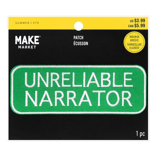 Summer Unreliable Narrator Iron-On & Adhesive Embroidered Patch by Make Market®